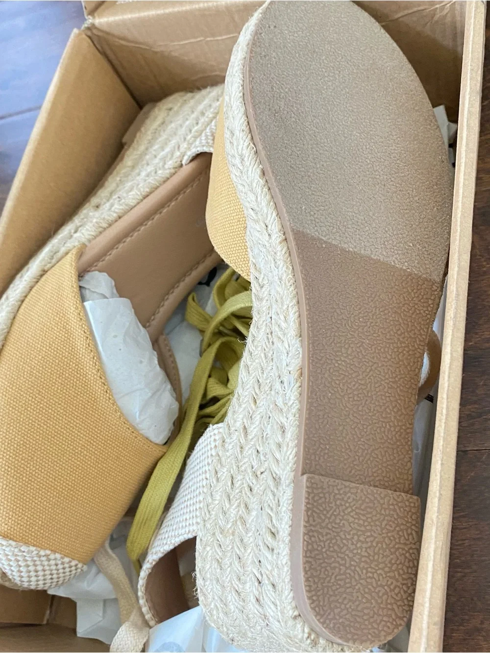 Journee Collection Monte Tru Comfort Tan Espadrille WedgesWomen Sandals Sz8 NWT
